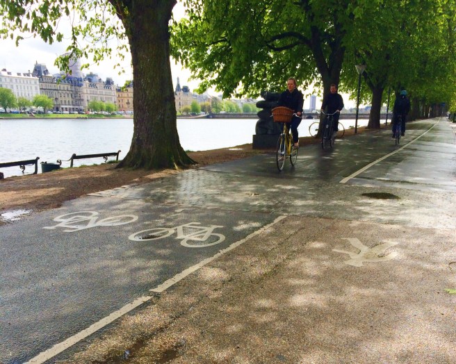 Beautiful bike lane around the lakes
