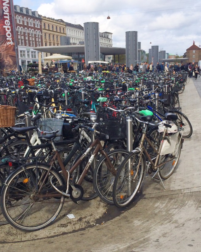 One of many full bike parking areas around Nørreport Station
